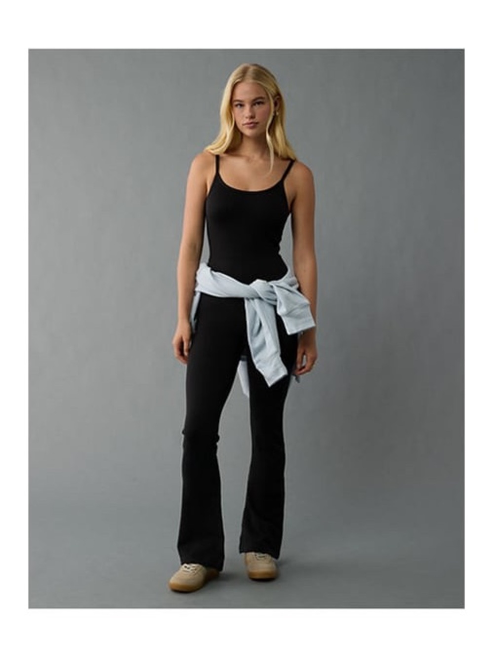 AE Women's Black Strappy-Back Shaping Bodysuit